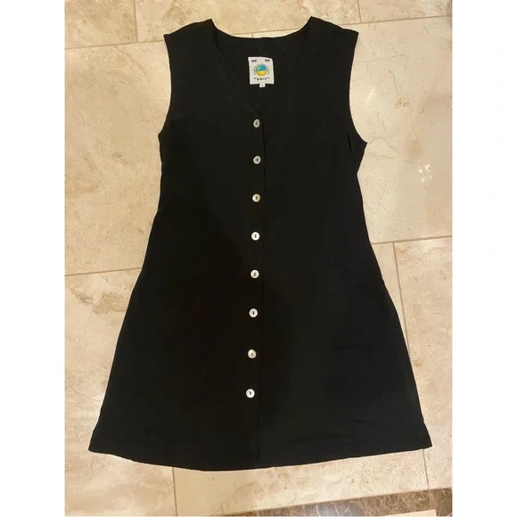 Unif Parker dress black white button up down mini dress. - Picture 3 of 7